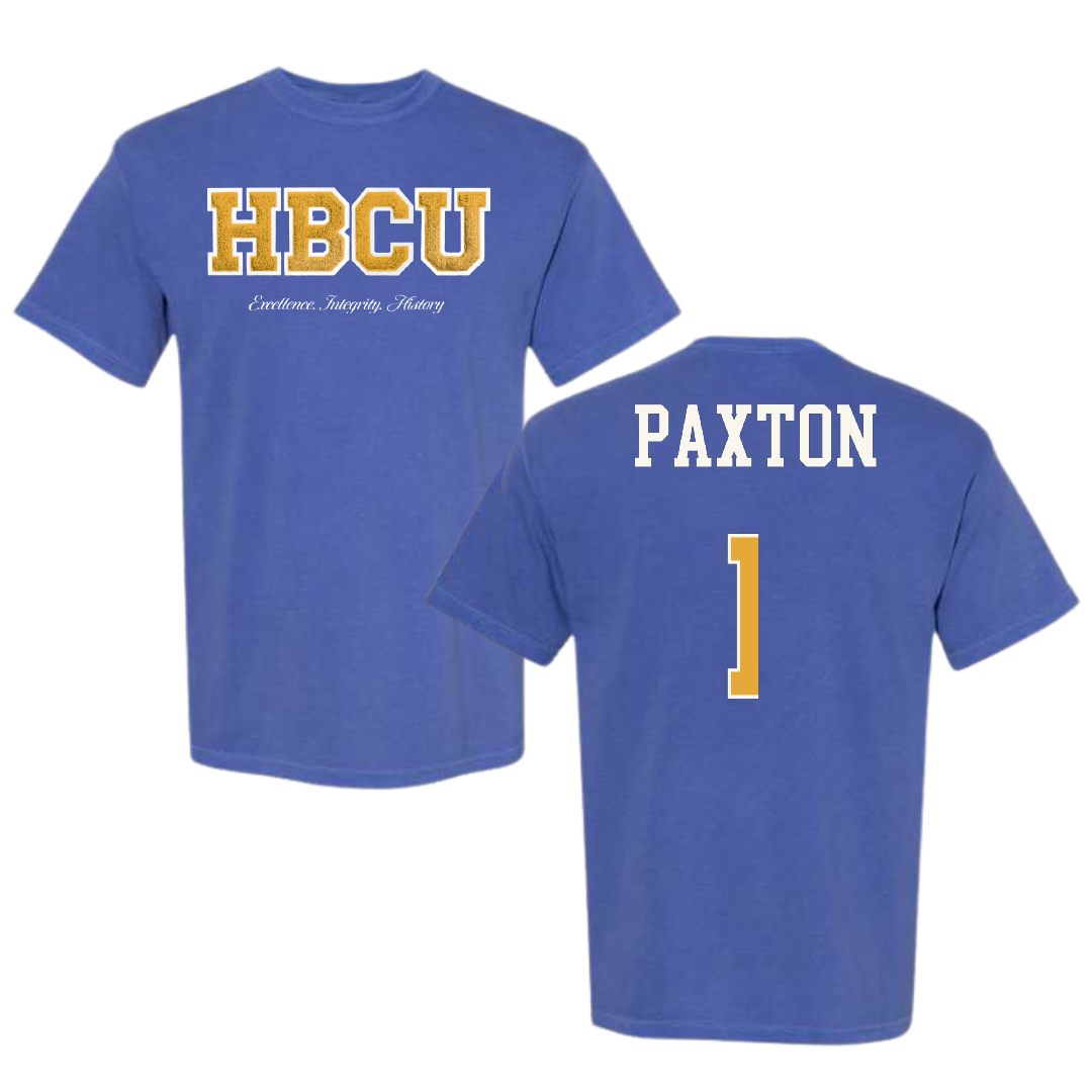 Albany State University Basketball (W) Blue HBCU Varsity Comfort Colors Tee - #1 NaHaviya Paxton