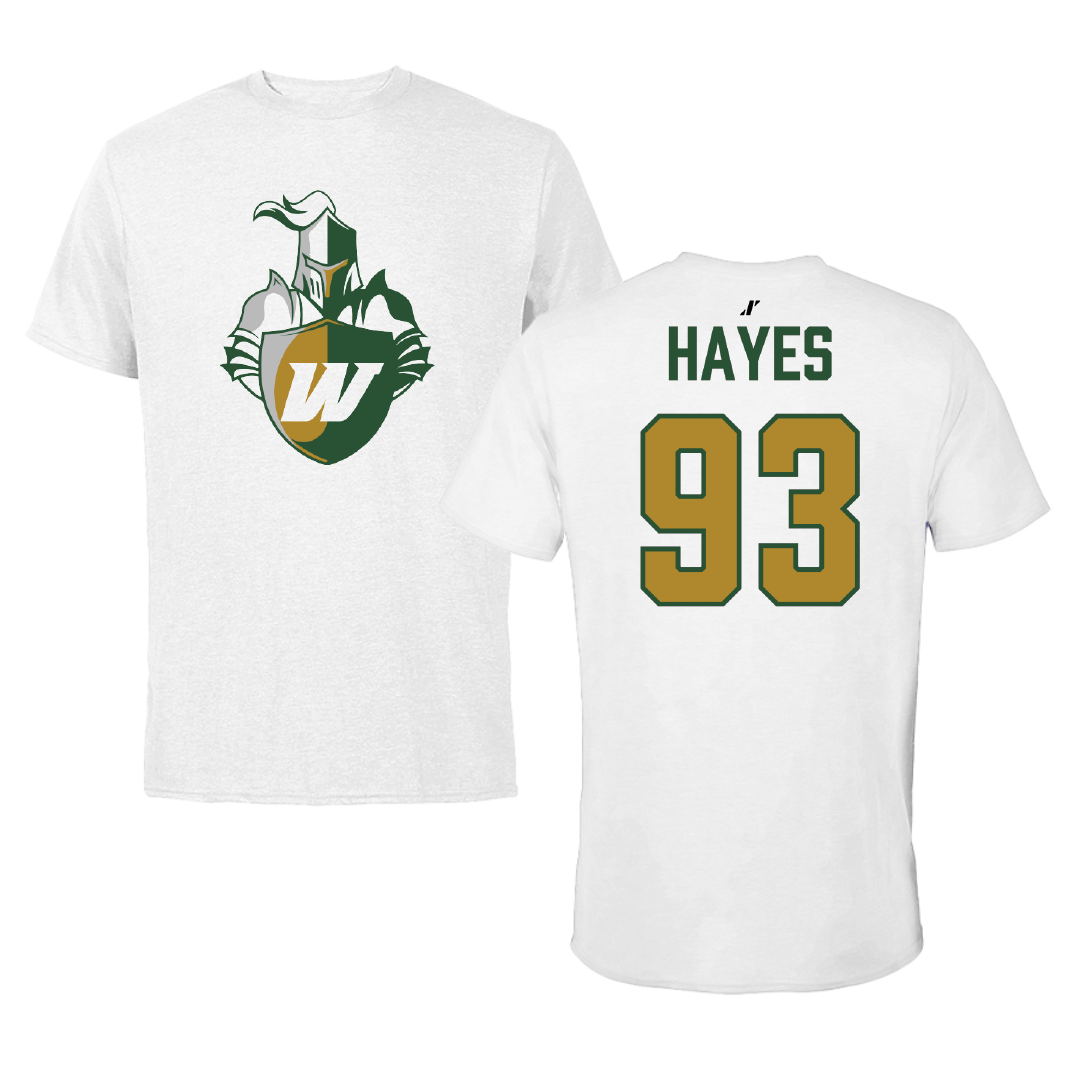 Webber International University Football White Performance Tee - #93 Phillip Hayes