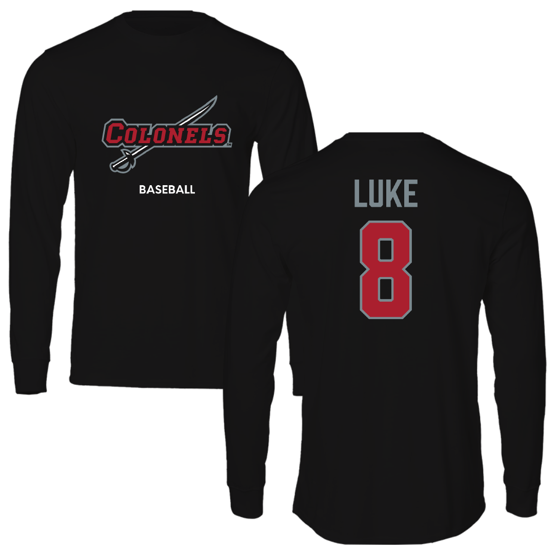 Nicholls State University Baseball Black Colonels Long Sleeve - #8 Haden Luke