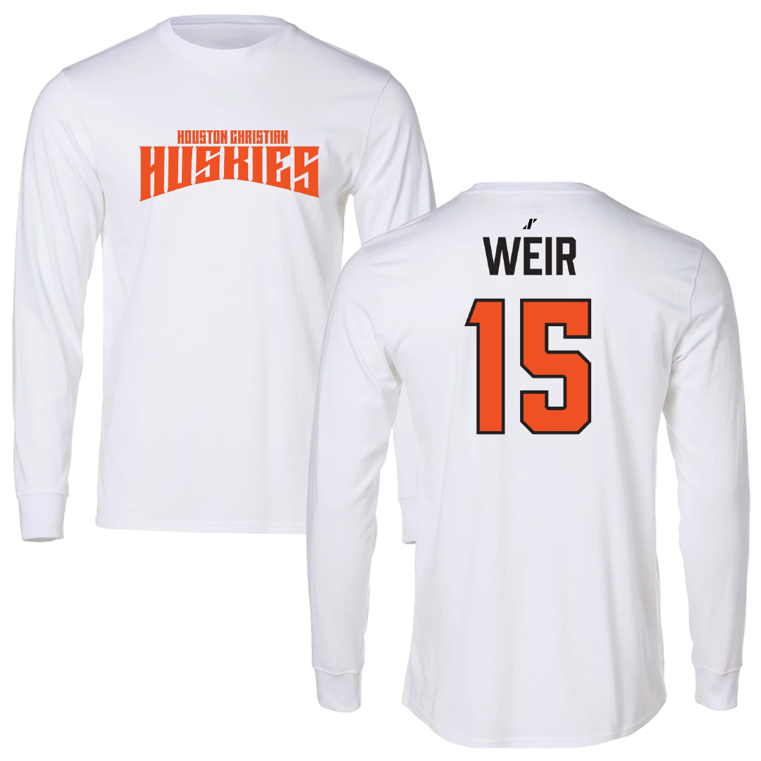 Houston Christian University Football White Classic Performance Long Sleeve - #15 Jake Weir