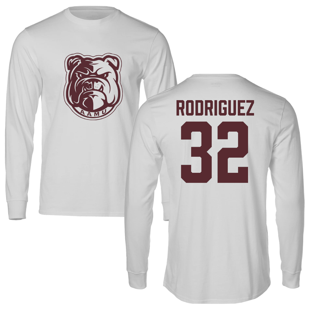 Alabama A&M University Baseball Light Gray Performance Long Sleeve - #32 Edgar Rodriguez