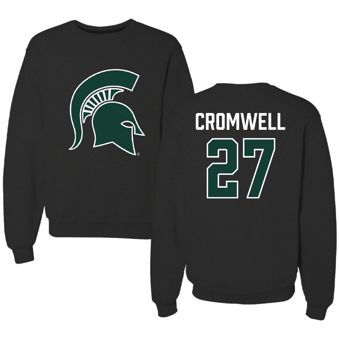 Michigan State University Football Black Crewneck - #27 Devynn Cromwell