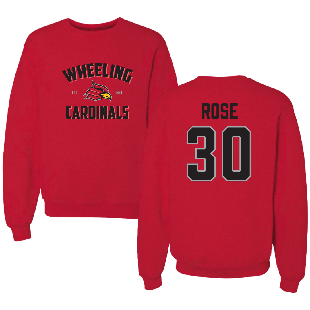Wheeling University Lacrosse Red General Crewneck - #30 Colton Rose