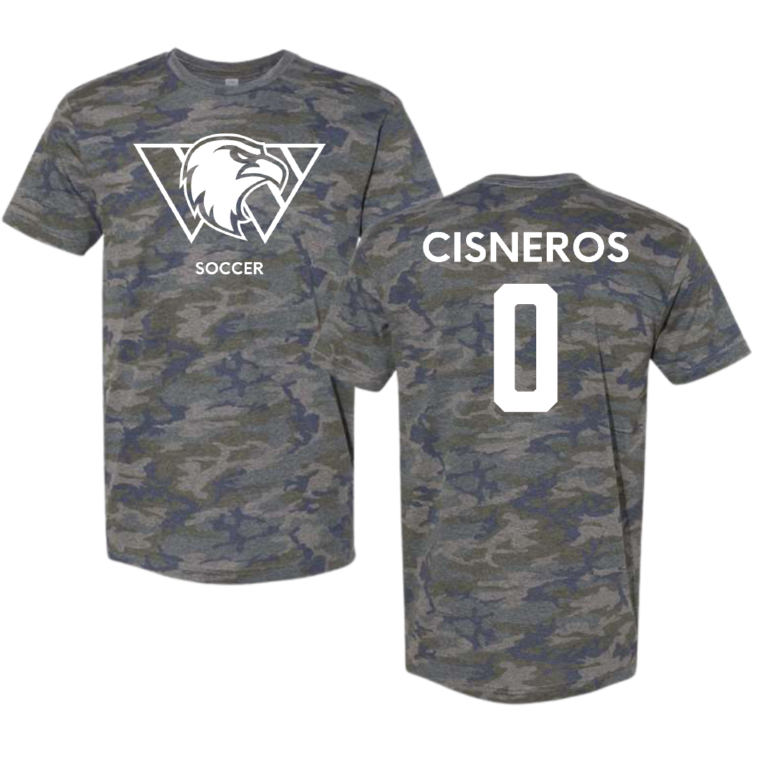 Williams Baptist University Soccer (M) Vintage Camo Tee - #0 Marco Cisneros