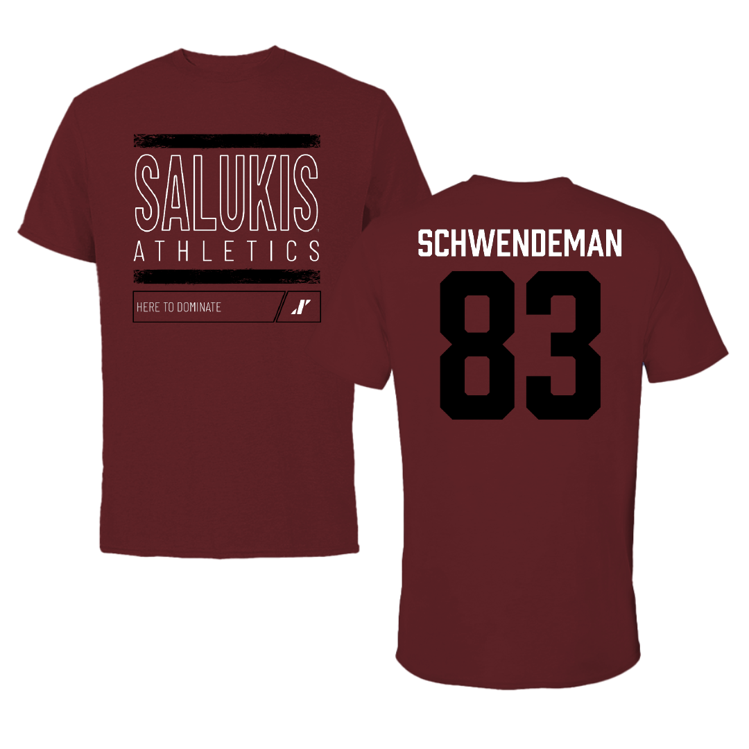 Southern Illinois University at Carbondale Football Maroon Dominate Tee - #83 Ryan Schwendeman