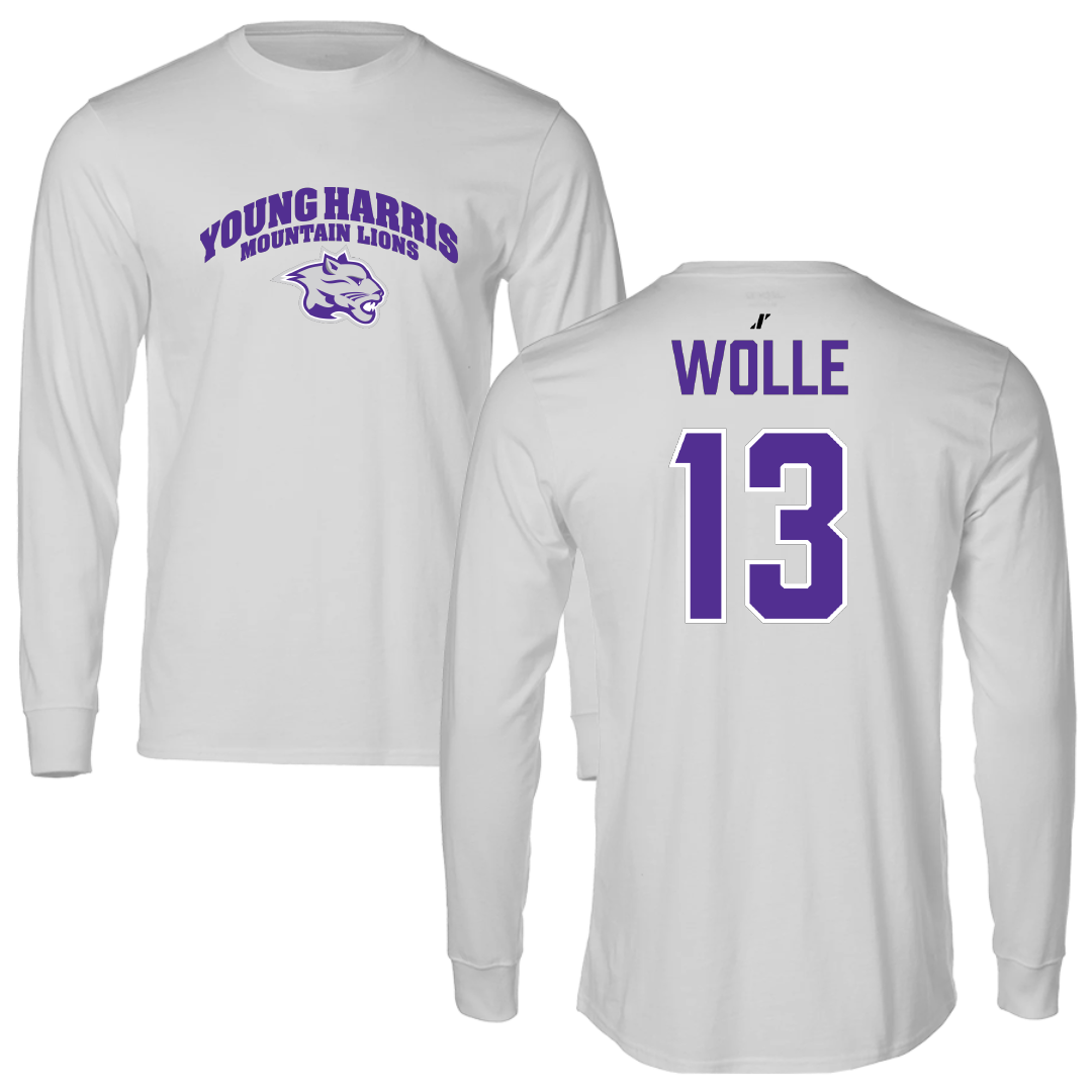 Young Harris College Basketball (M) Light Gray Performance Long Sleeve - #13 Dylan Wolle