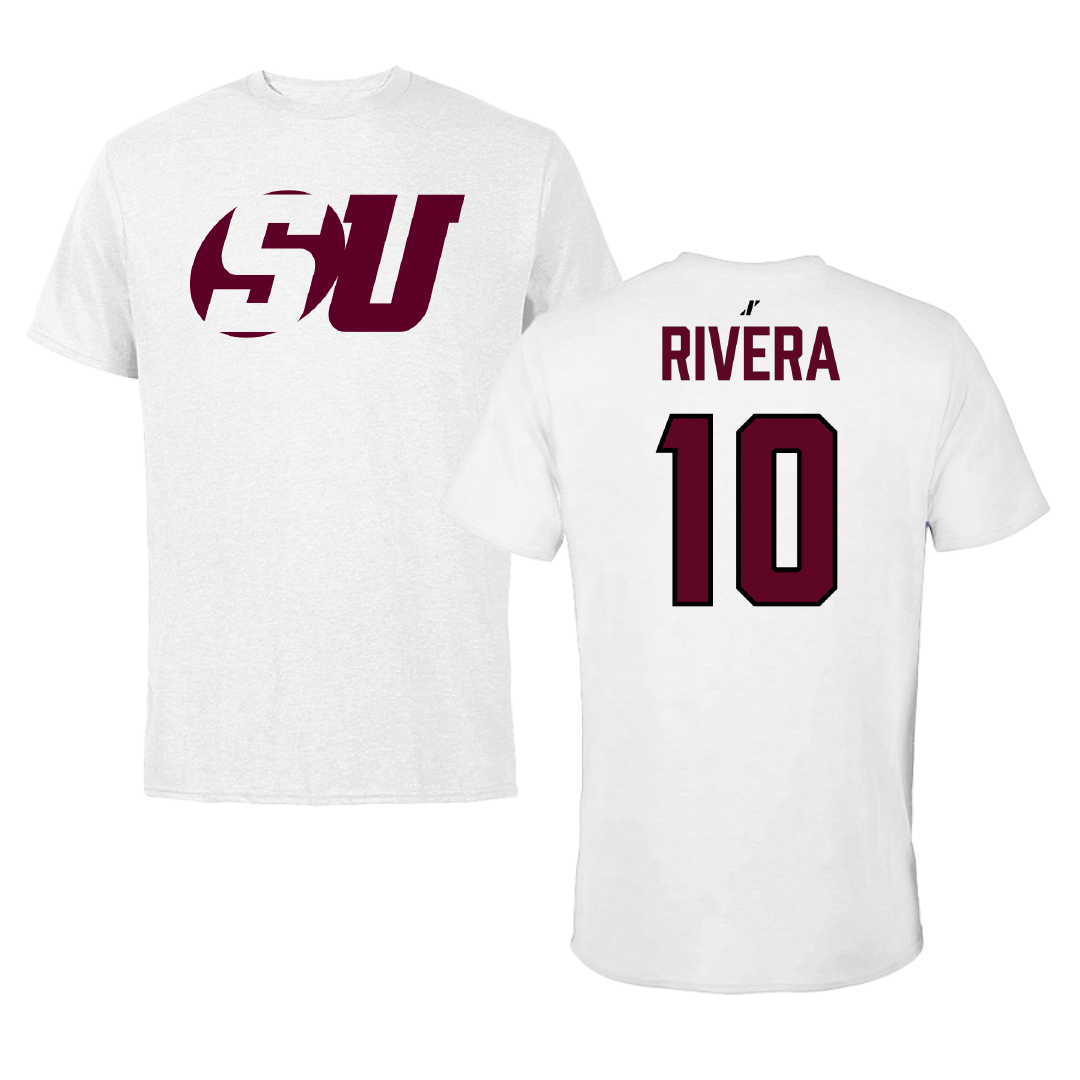 Schreiner University Baseball White Performance Tee - #10 Shawn Rivera