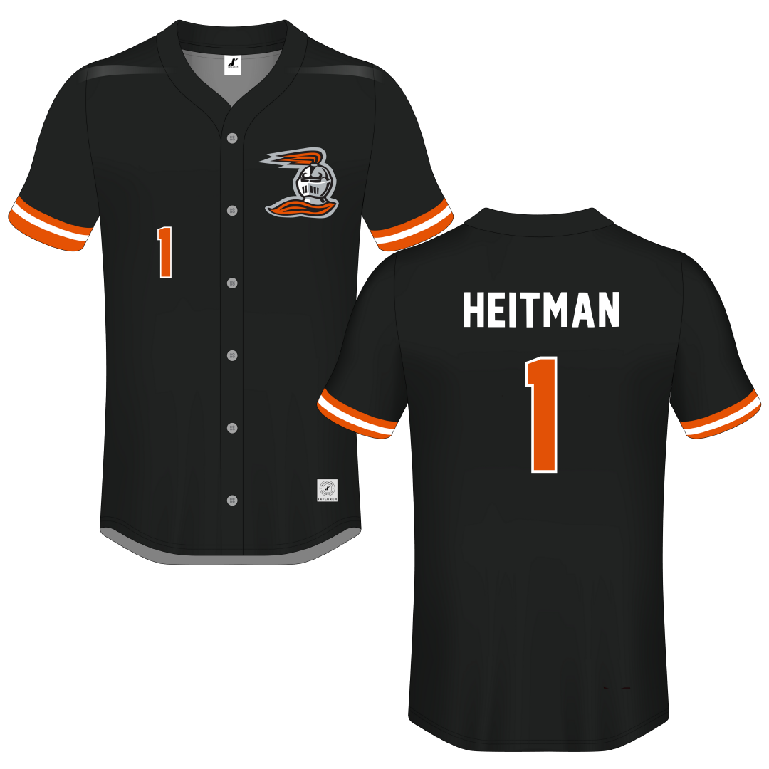 Heidelberg University Black Button-Down Jersey - #1 Gage Heitman