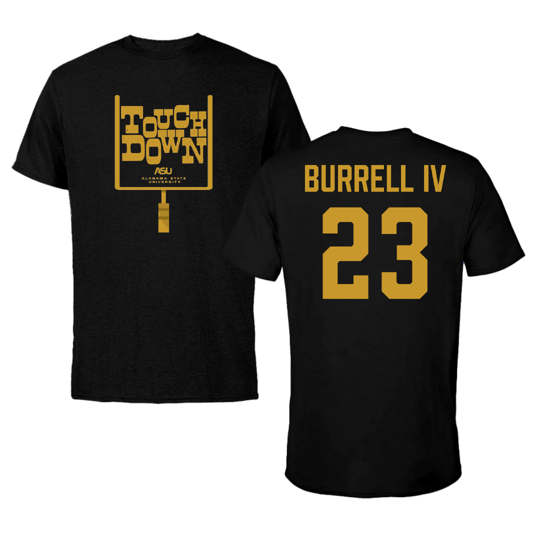 Alabama State University Football Black Touchdown Tee - #23 Vincent Burrell IV
