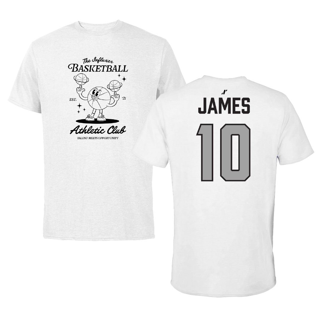Basketball (M) White Influxer Athletic Club Tee - #10 Camerin James