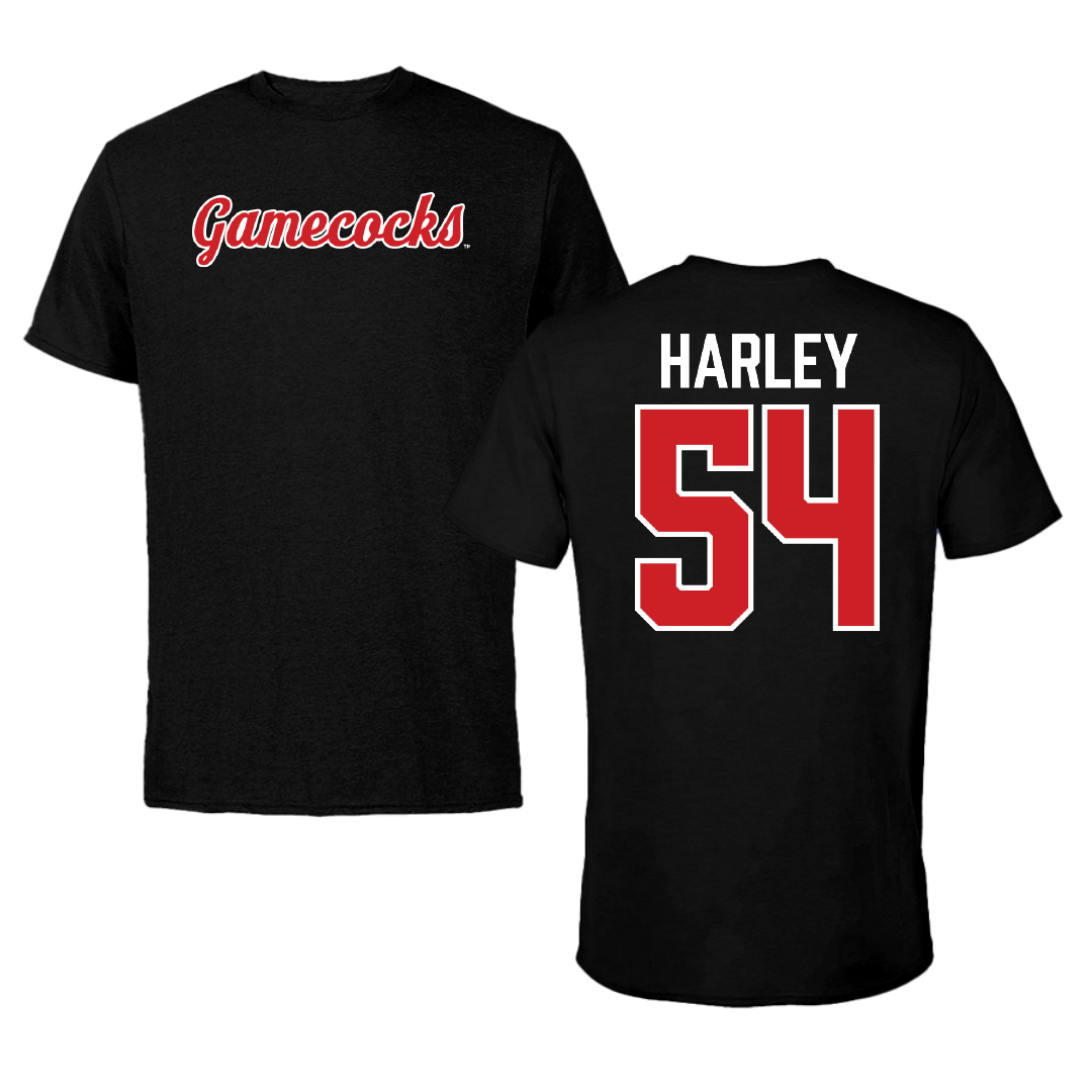 Jacksonville State University Football Black Performance Tee - #54 Daveion Harley