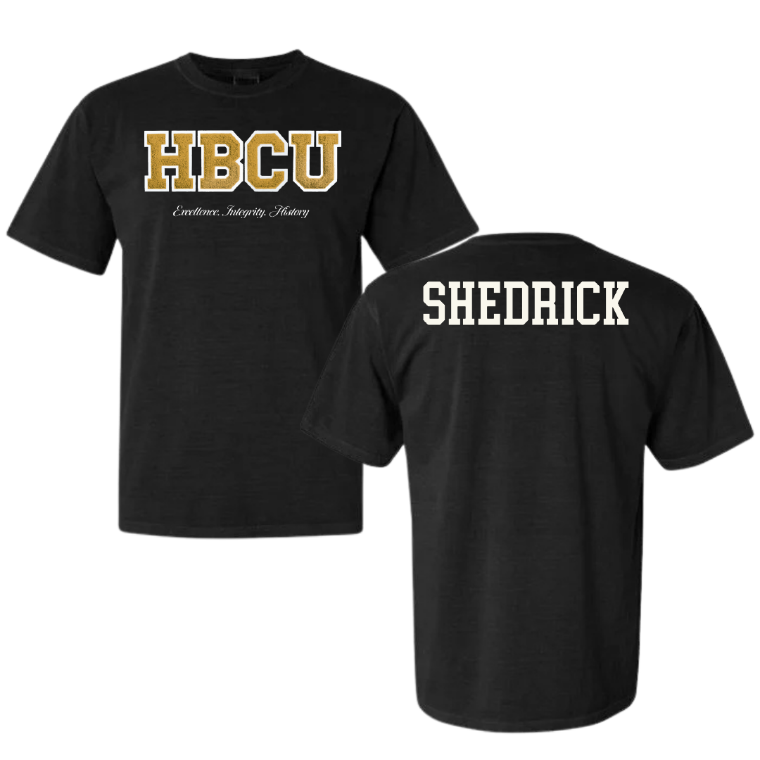 Alabama State University TF and XC Black HBCU Varsity Comfort Colors Tee - Nevaeh Shedrick