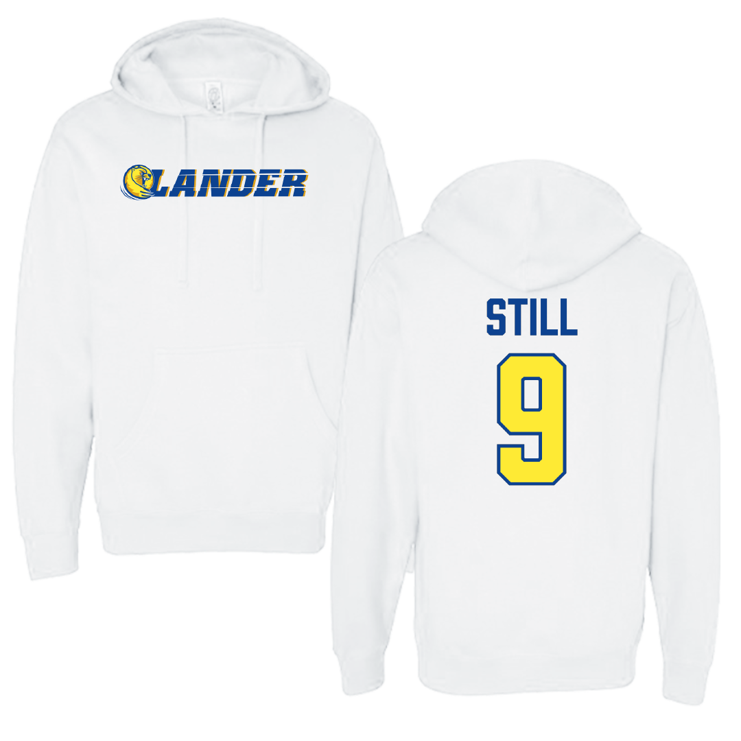 Lander University Baseball White Hoodie - #9 Landen Still