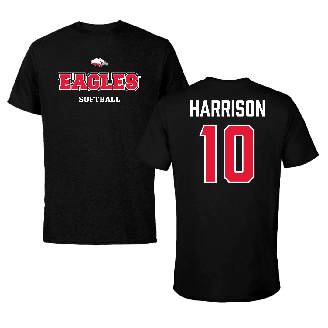 Biola University Softball Black Tee - #10 Grace Harrison