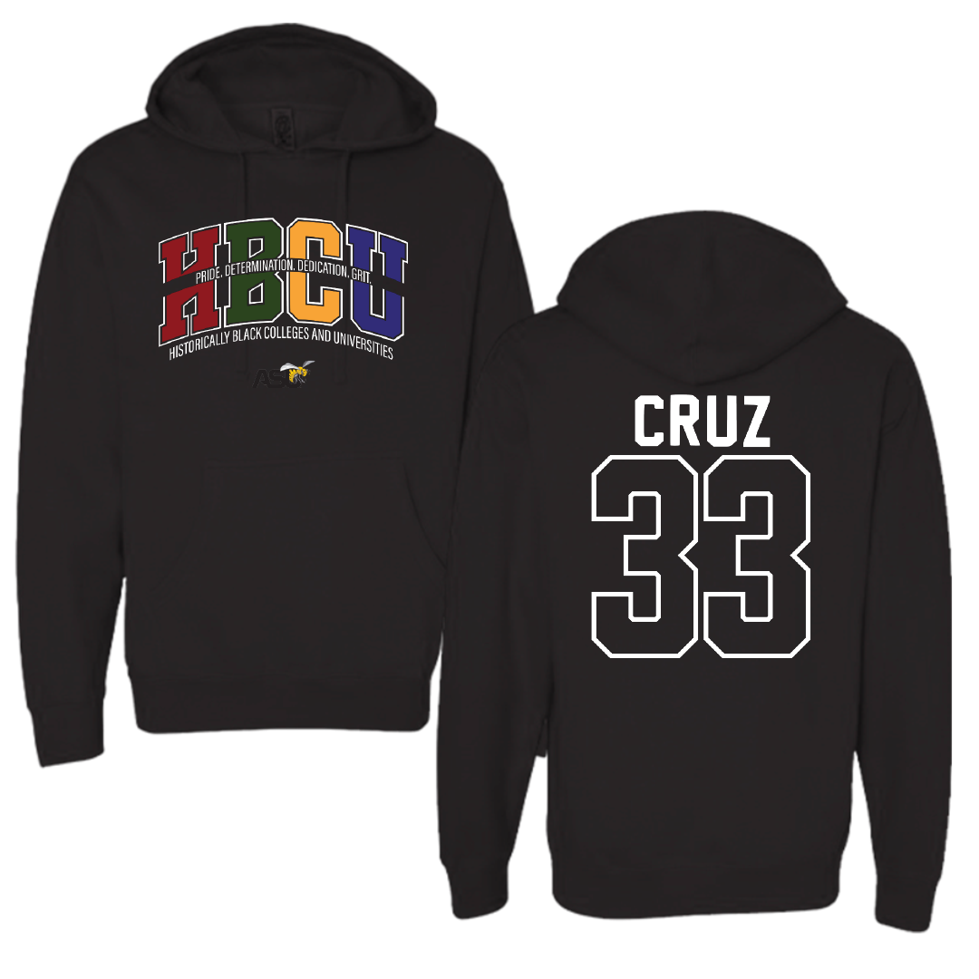 Alabama State University Baseball Black HBCU Hoodie - #33 Juan Cruz