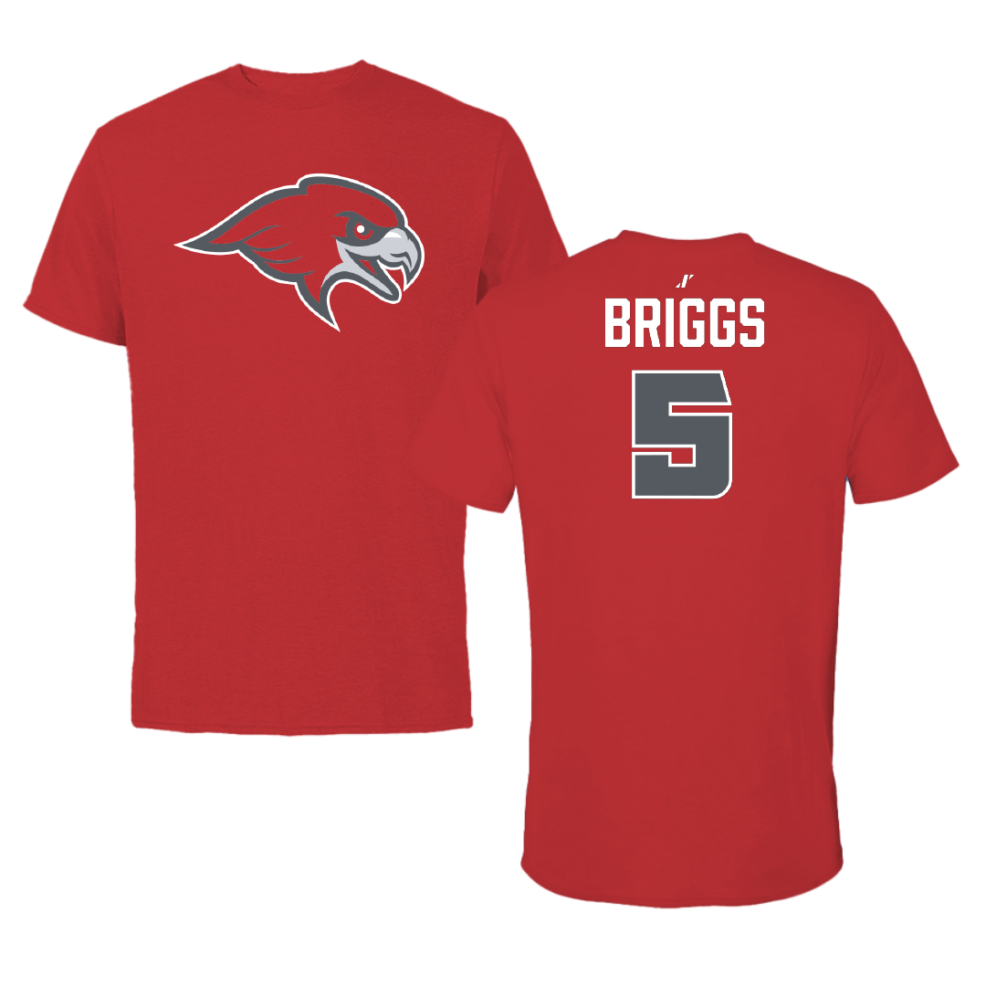 Montclair State University Baseball Red Performance Tee - #5 Dylan Briggs