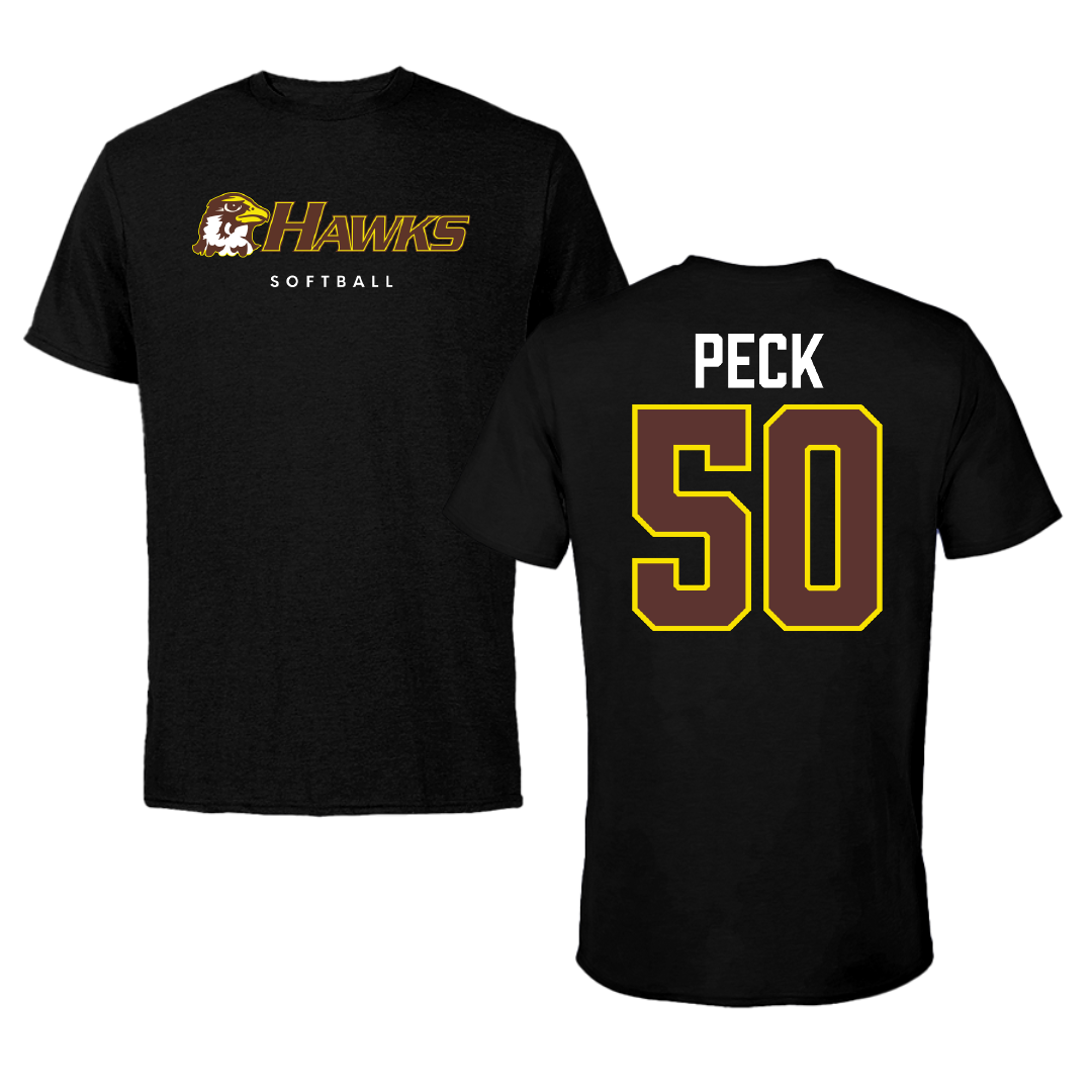 Quincy University Softball Black Performance Tee - #50 Madison Peck