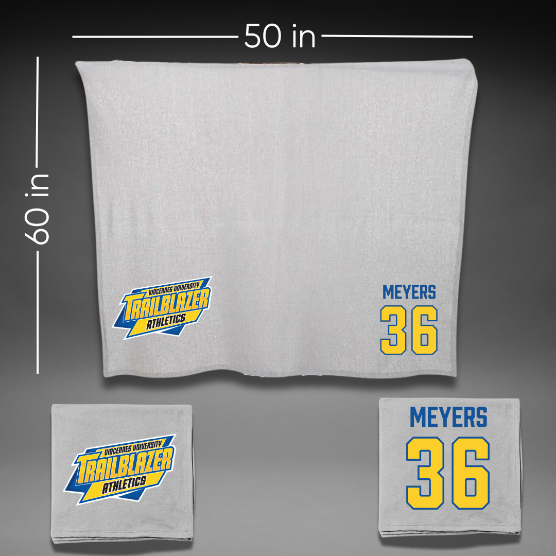 Vincennes University Baseball Gray Blanket - #36 Talan Meyers