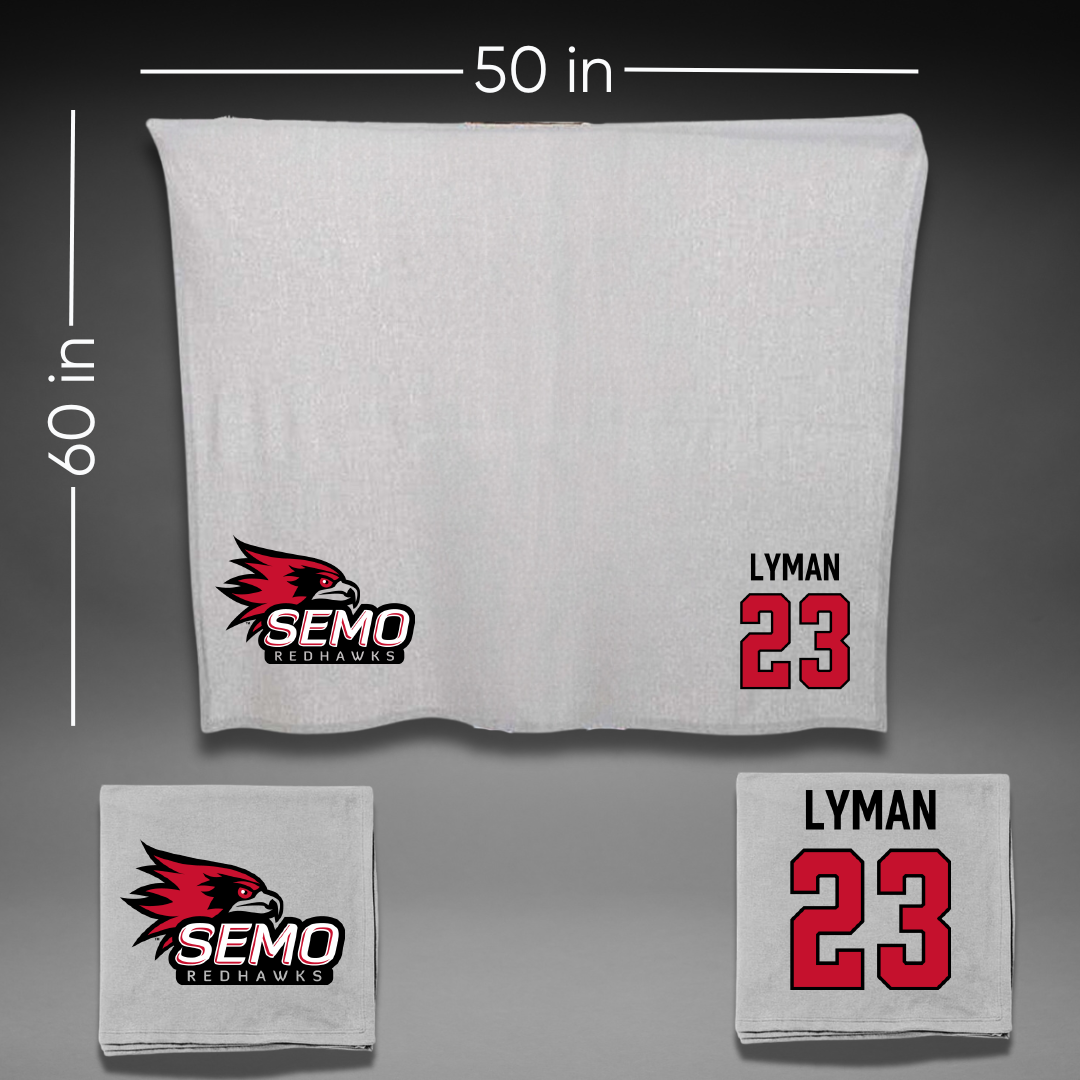 Southeast Missouri State University Baseball Gray Blanket - #23 Kolton Lyman
