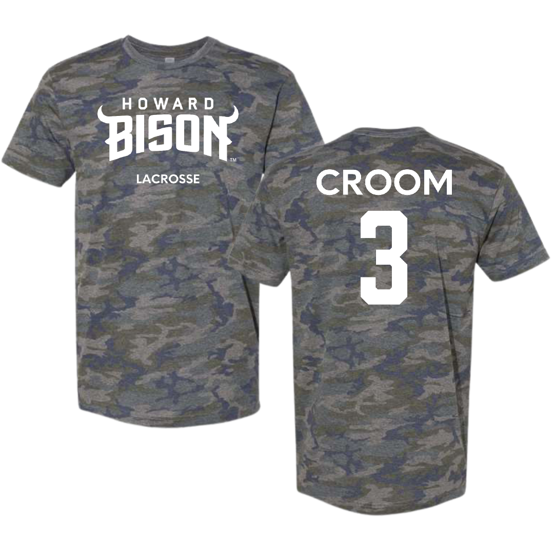 Howard University Lacrosse (W) Vintage Camo Tee - #3 Leah Croom