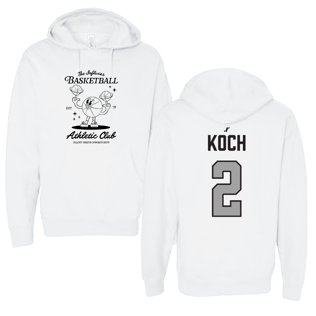 Basketball (M) White Influxer Athletic Club Hoodie - #2 Nick Koch