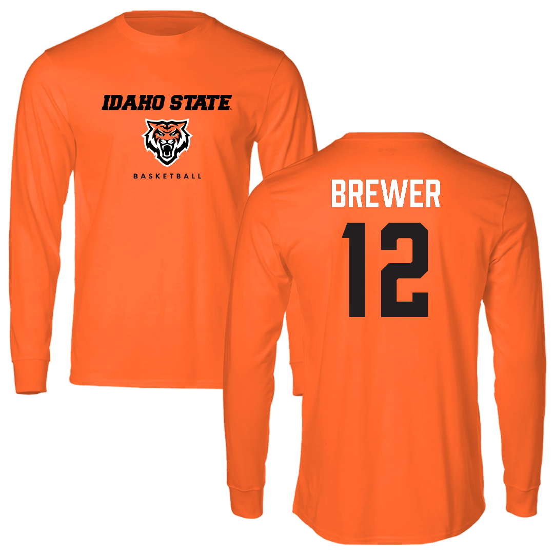 Idaho State University Basketball Orange Long Sleeve - #12 Lachlan Brewer