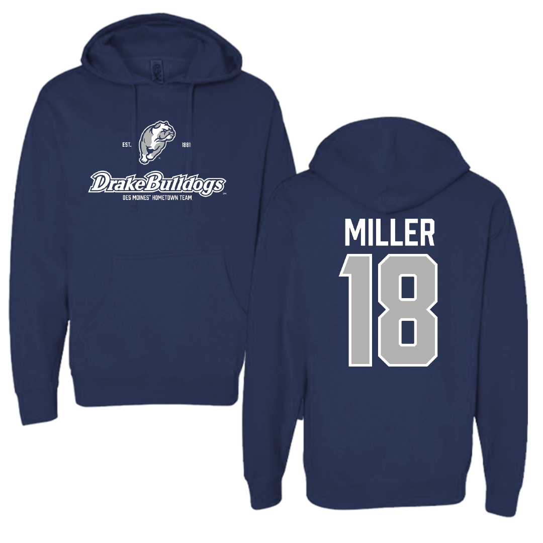 Drake University Softball Navy General Hoodie - #18 Sami Miller