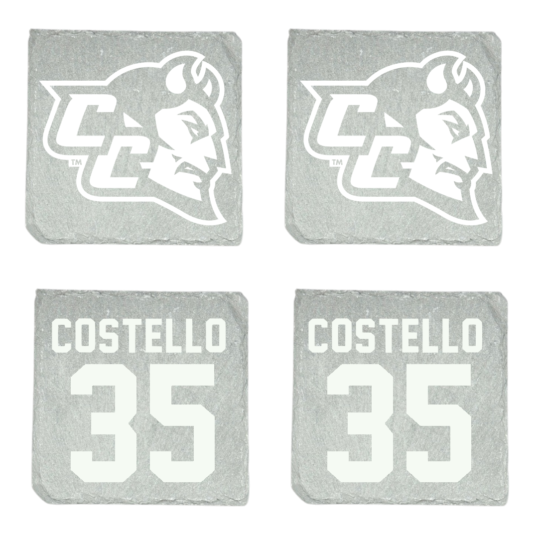 Central Connecticut State University Baseball Stone Coaster (4 Pack)  - #35 Anthony Costello