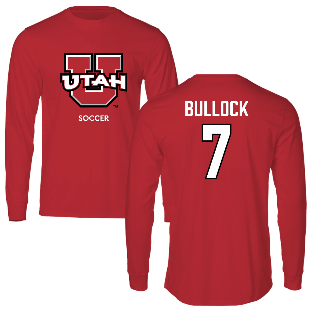 University of Utah Soccer (W) Red Utes Long Sleeve - #7 Kelly Bullock