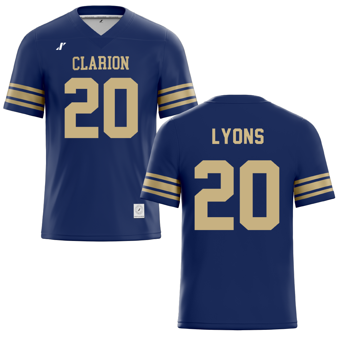 PennWest Clarion Blue Football Jersey - #20 Deuce Lyons