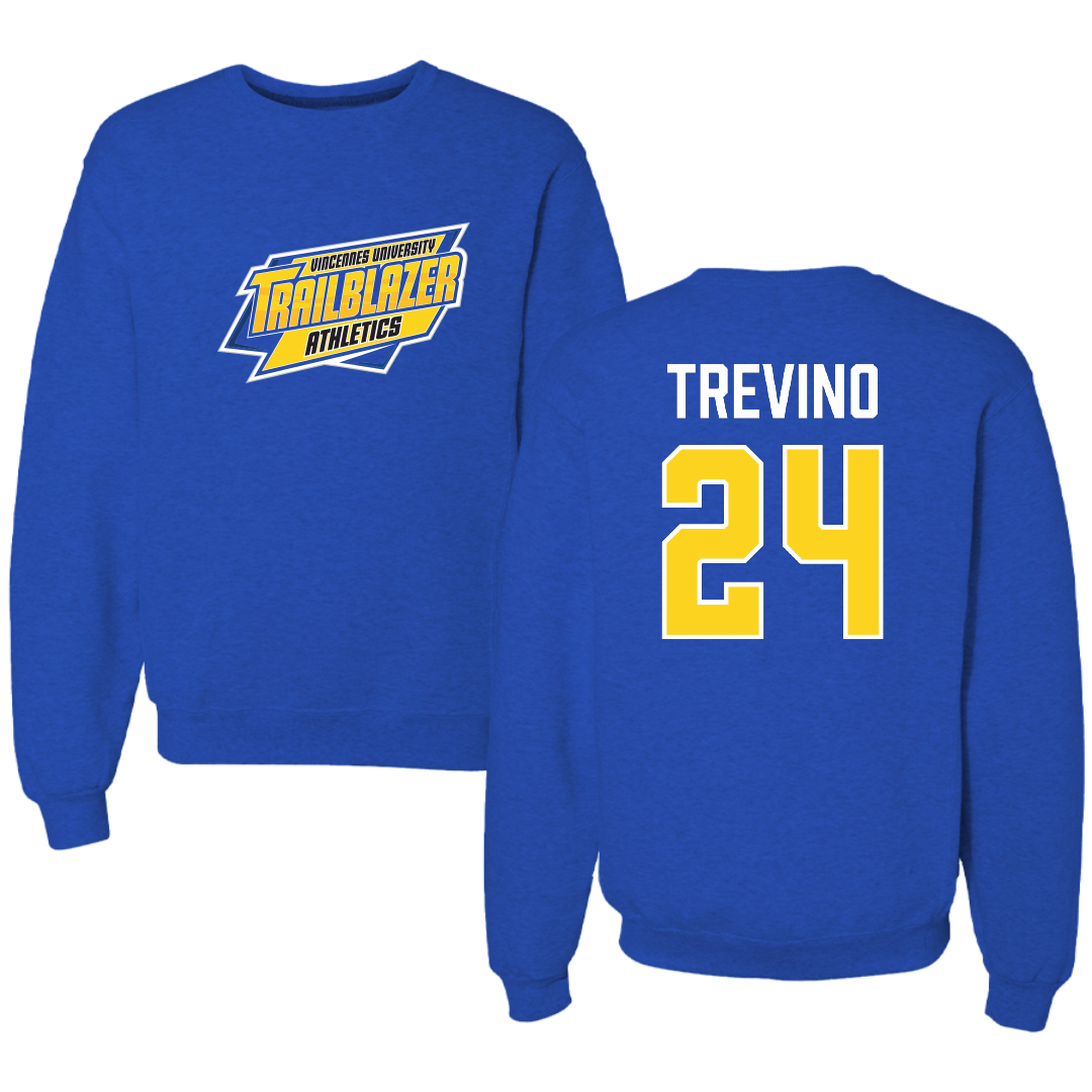Vincennes University Baseball Blue Crewneck - #24 Cole Trevino