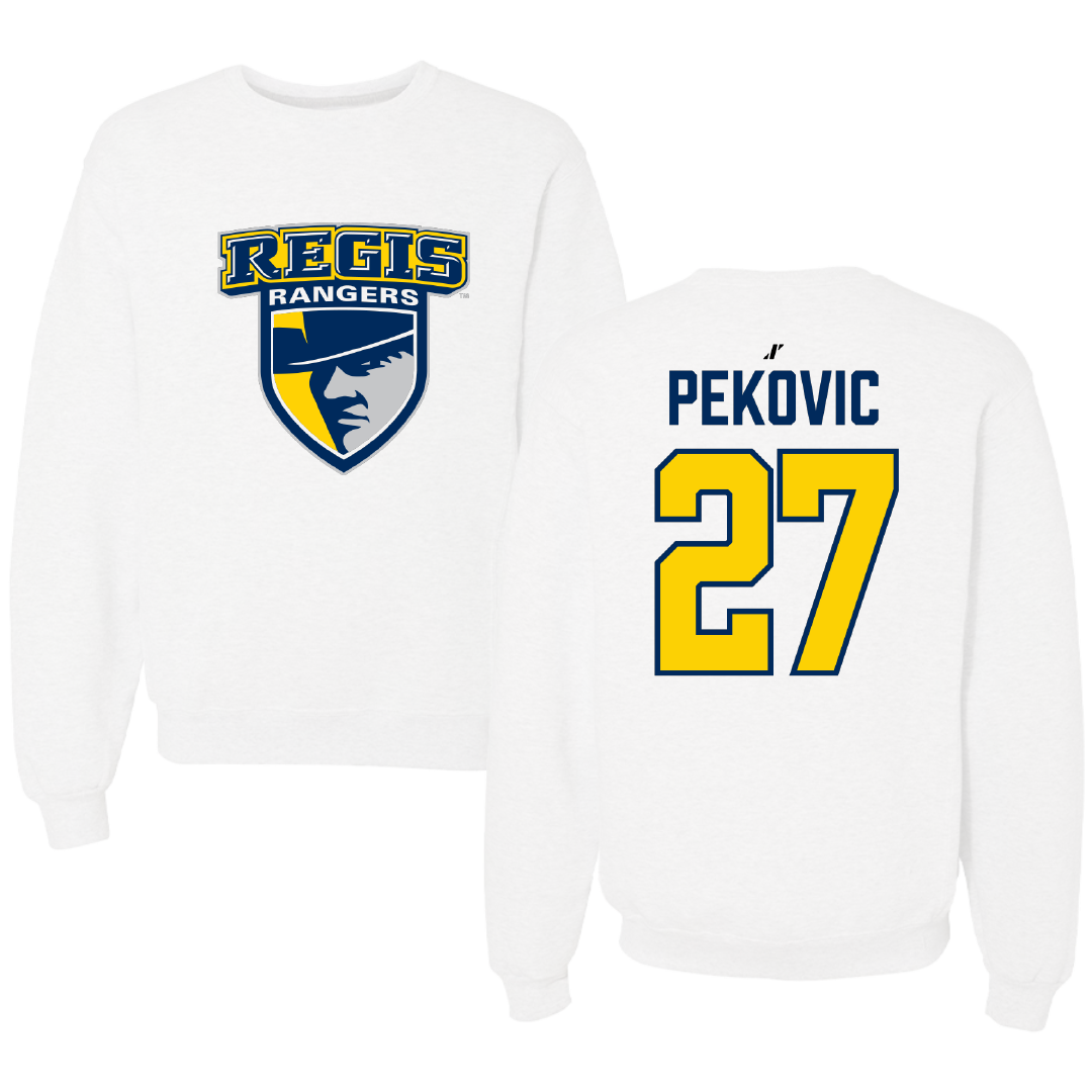 Regis University (Colorado) Soccer White Crewneck - #27 Dalio Pekovic