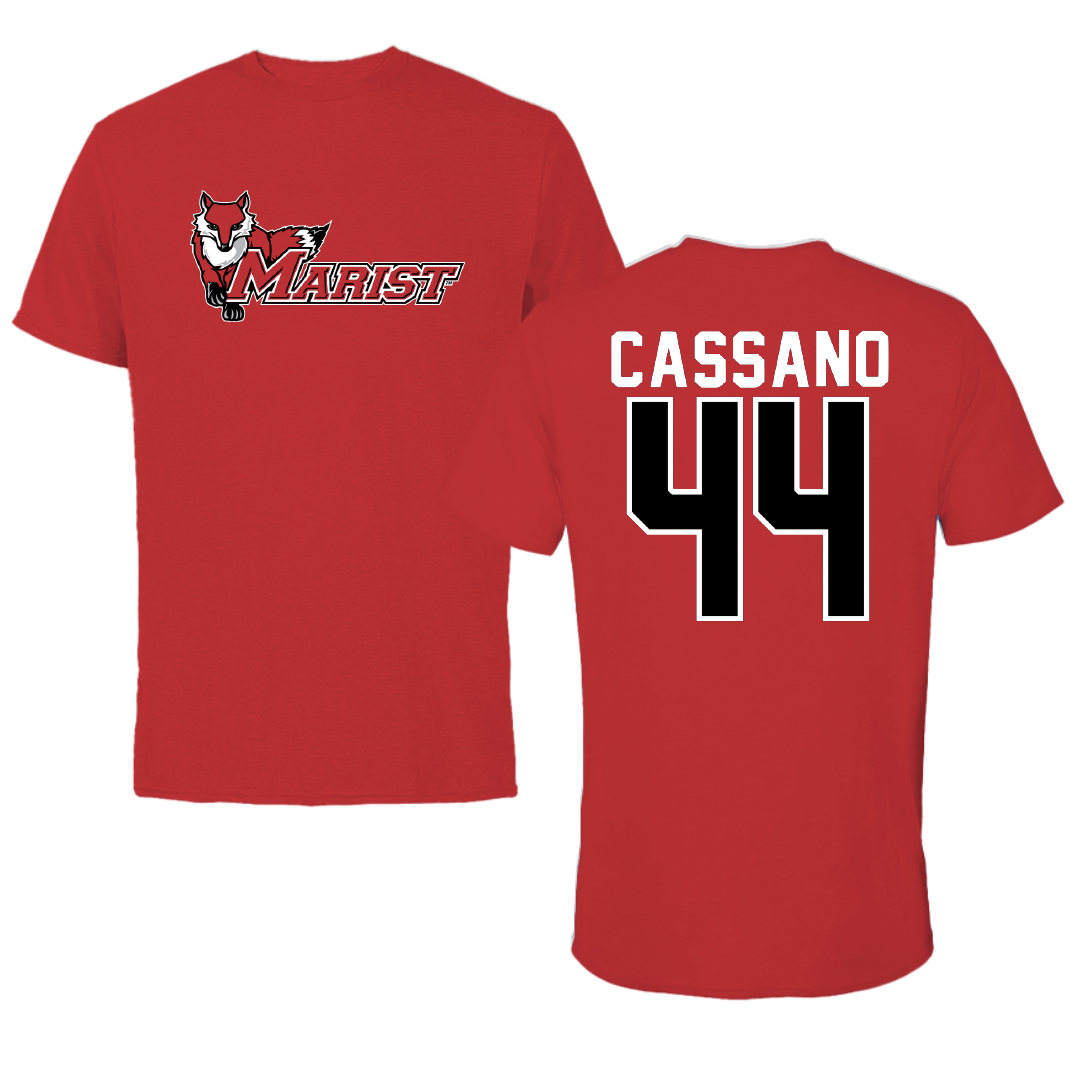 Marist University Lacrosse Red Tee - #44 Michael Cassano