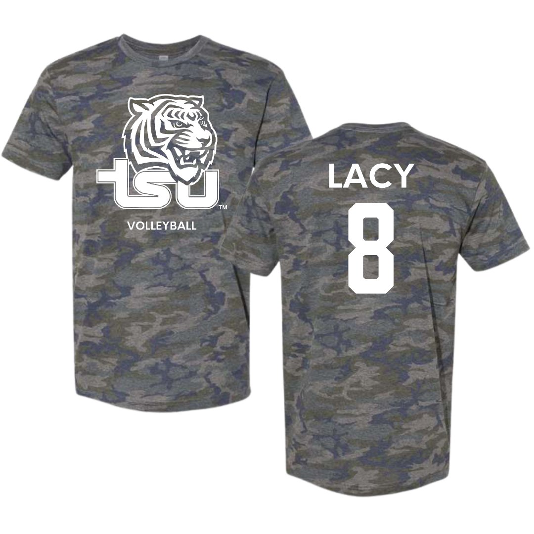 Tennessee State University Volleyball (W) Vintage Camo Tee - #8 Melae Lacy