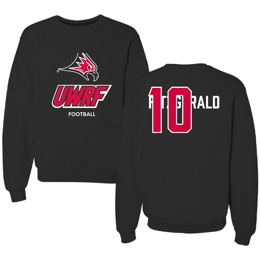 University of Wisconsin-River Falls Football Black Crewneck - #10 Cade Fitzgerald