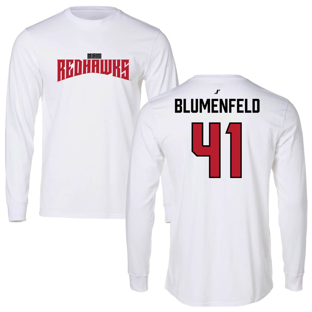 Miami University (Ohio) Basketball White Classic Performance Long Sleeve - #41 Brooke Blumenfeld