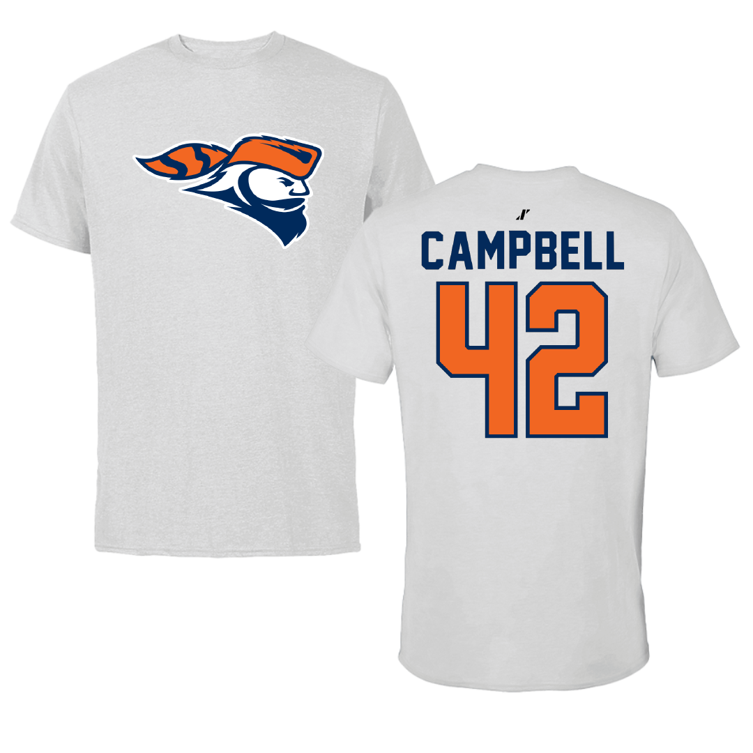 Carroll University Football Light Gray Performance Tee - #42 Will Campbell