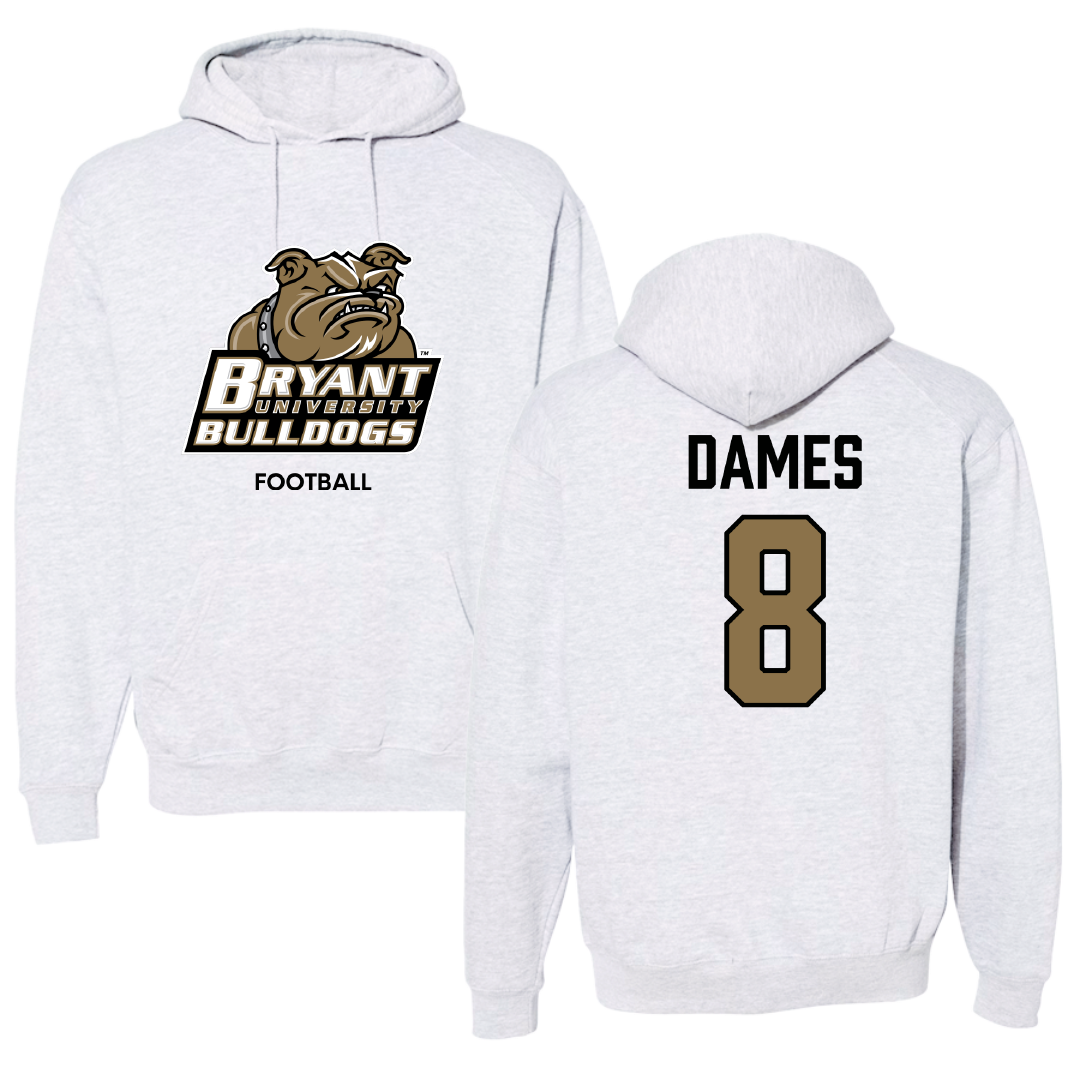 Bryant University Football Light Gray Hoodie - #8 Javin Dames