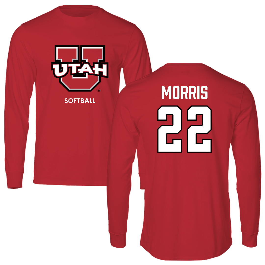 University of Utah Softball Red Utes Performance Long Sleeve - #22 Halle Morris