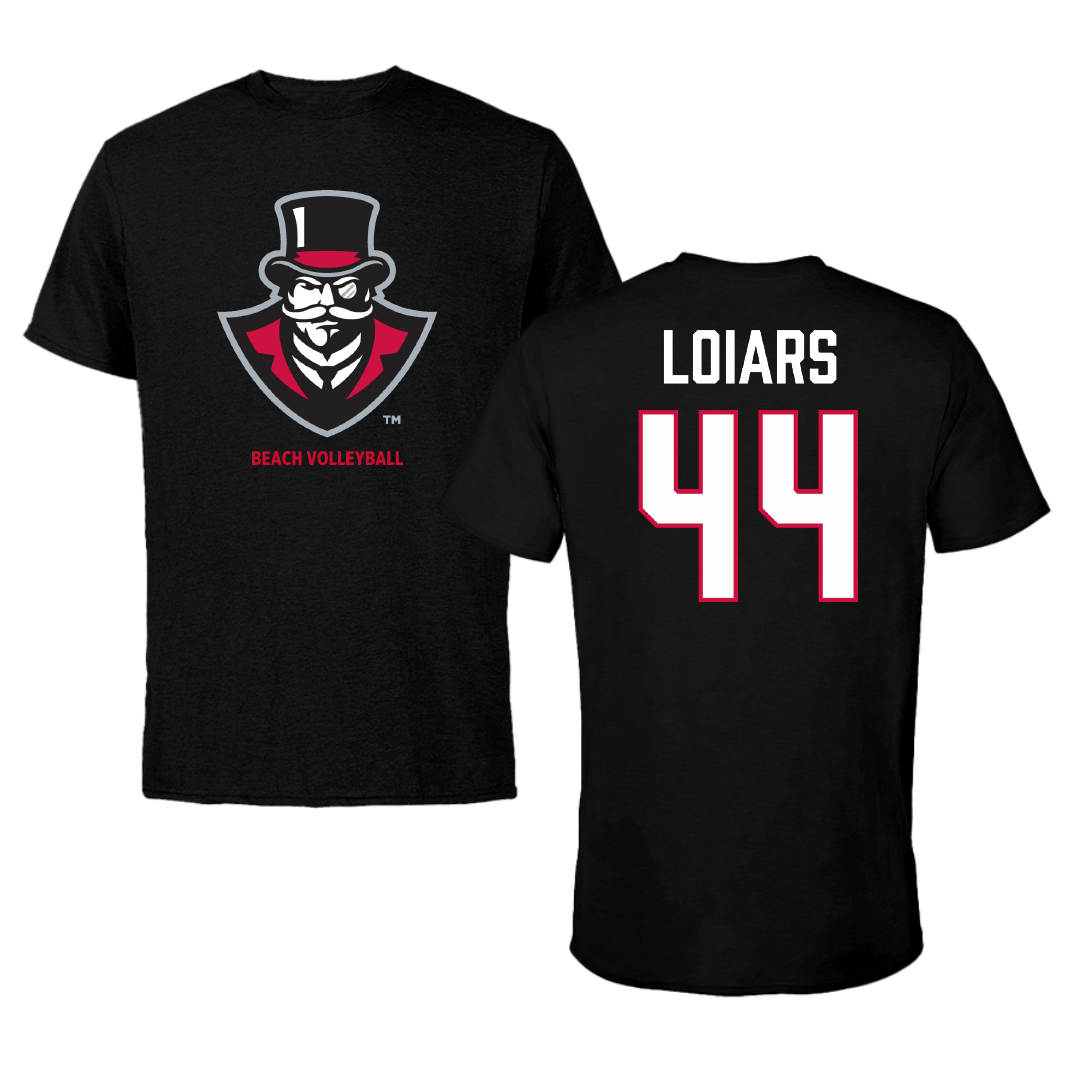 Austin Peay State University Beach Volleyball Black Tee - #44 Emma Loiars
