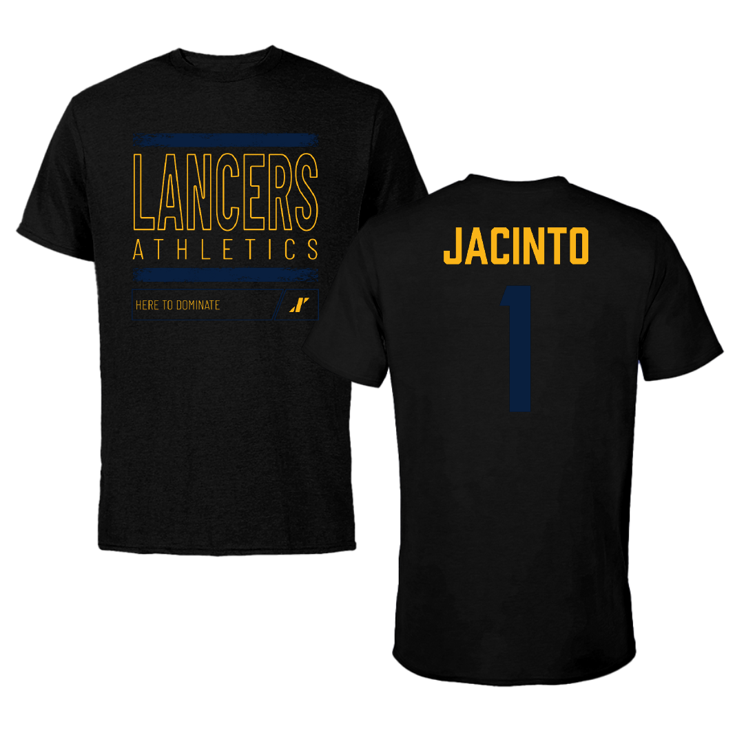 Mount Marty University Softball Black Dominate Performance Tee - #1 Kayleen Jacinto