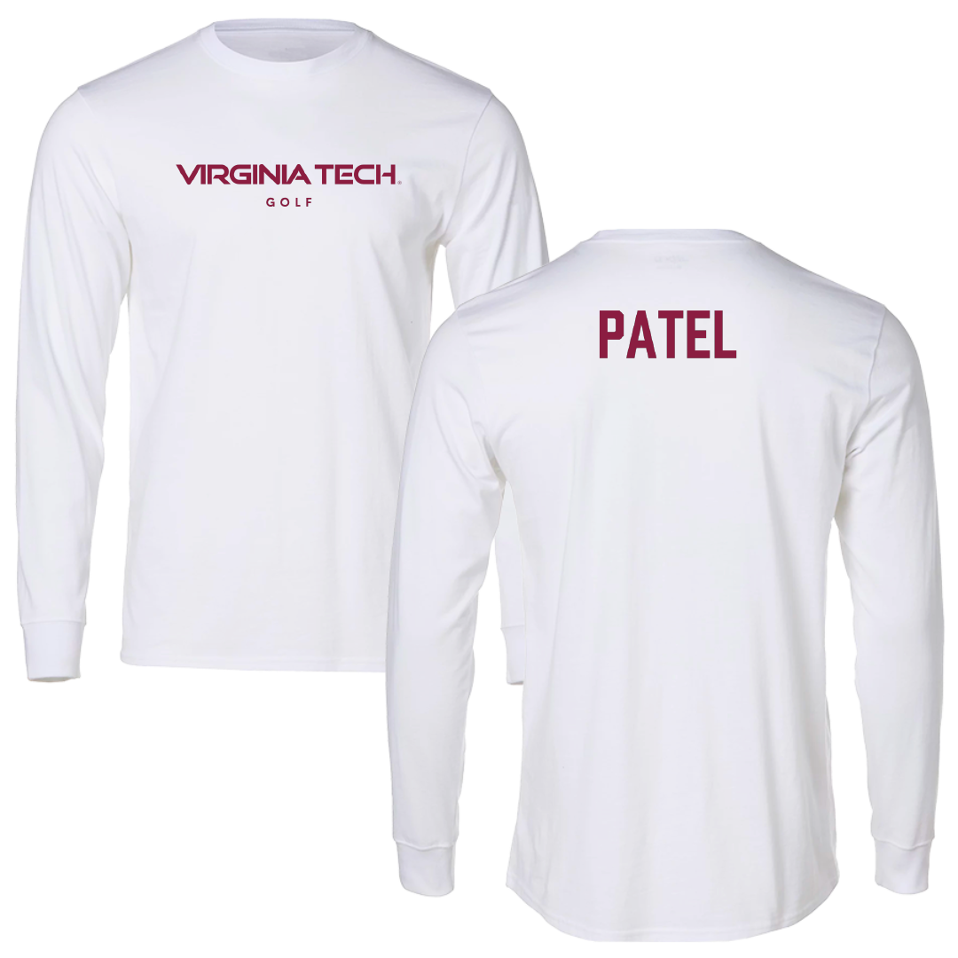 Virginia Tech Golf (M) White Long Sleeve - Aiden Patel
