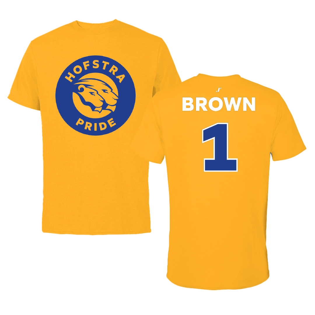Hofstra University Baseball Gold Performance Tee - #1 Michael Brown