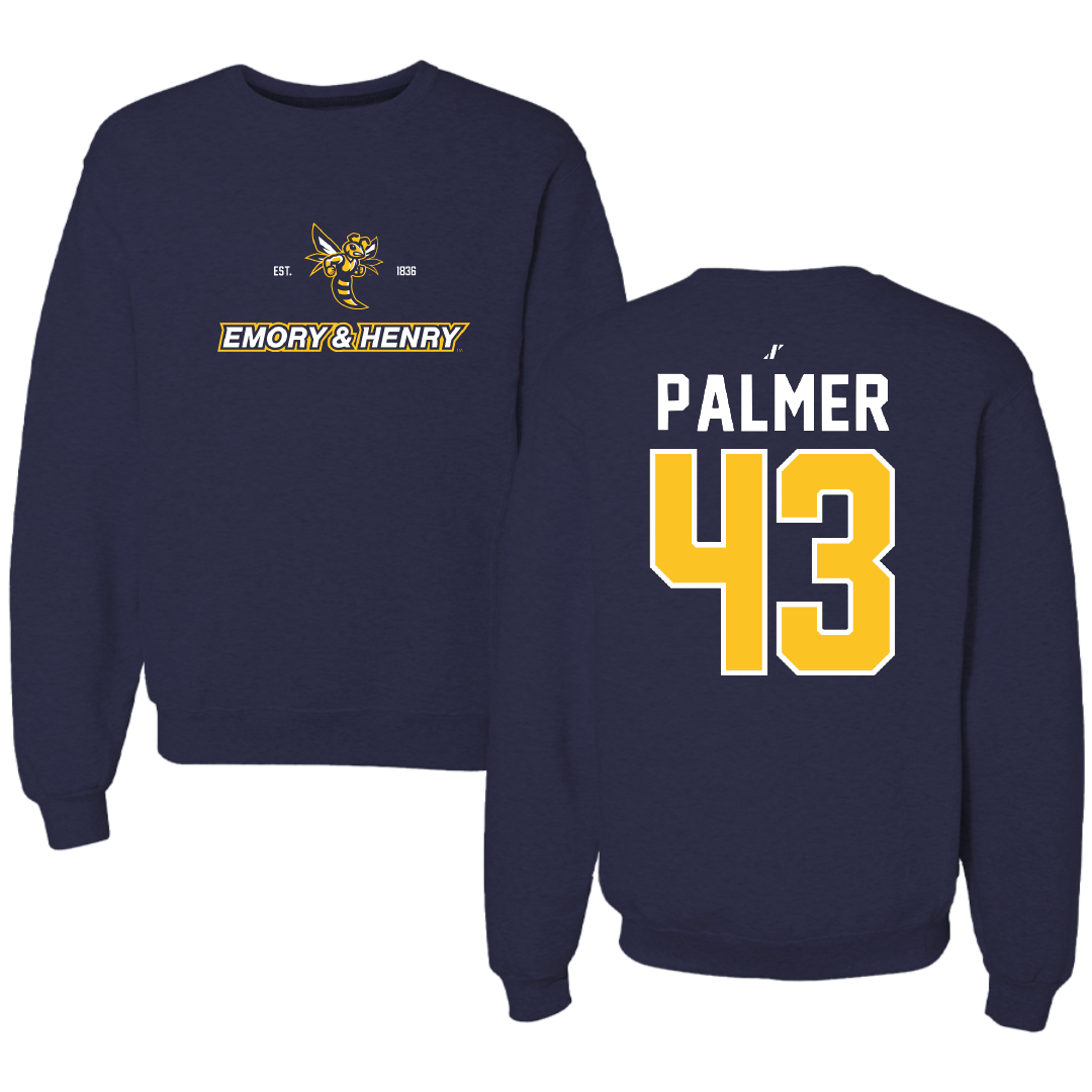Emory & Henry College Baseball Navy General Crewneck - #43 Aidan Palmer