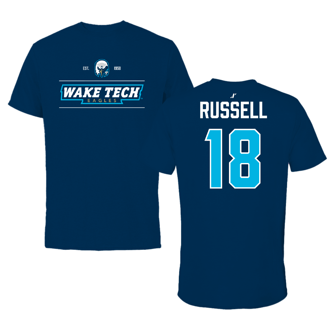 Wake Tech Community College Baseball Navy General Tee - #18 Blake Russell