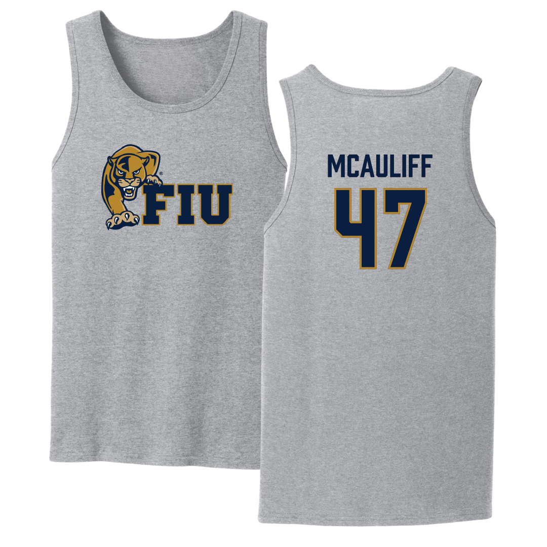 Florida International University Baseball Sport Gray Tank Top - #47 Daniel McAuliff