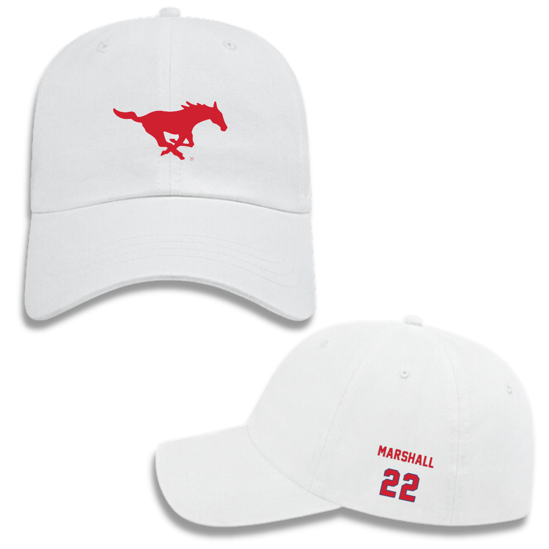 Southern Methodist University Basketball (W) White Hat - #22 Kylie Marshall