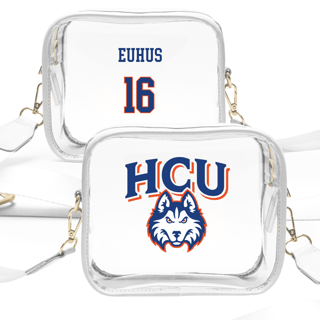 Houston Christian University Volleyball (W) White Clear Stadium Bag - #16 Joya Euhus