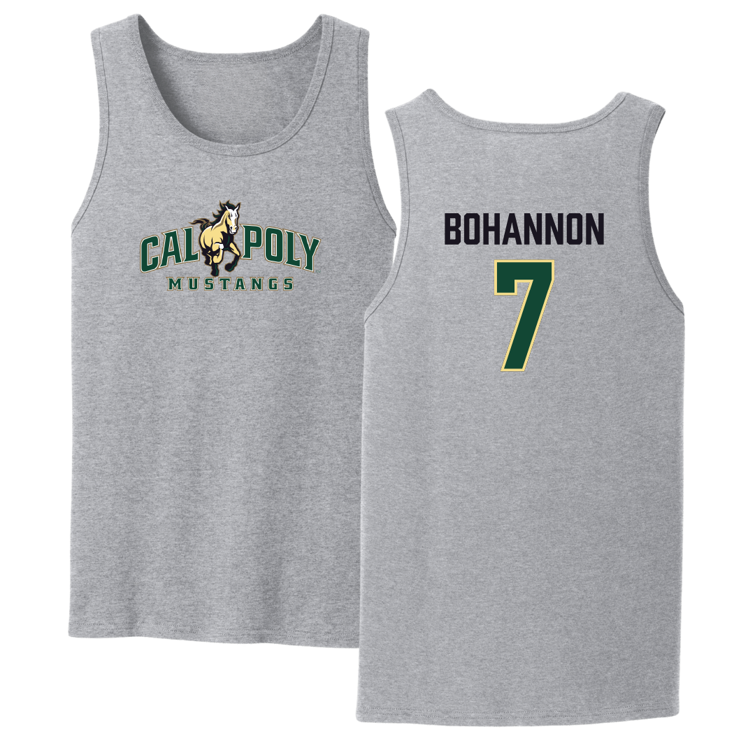 Cal Poly Softball Sport Gray Tank Top - #7 Madi Bohannon