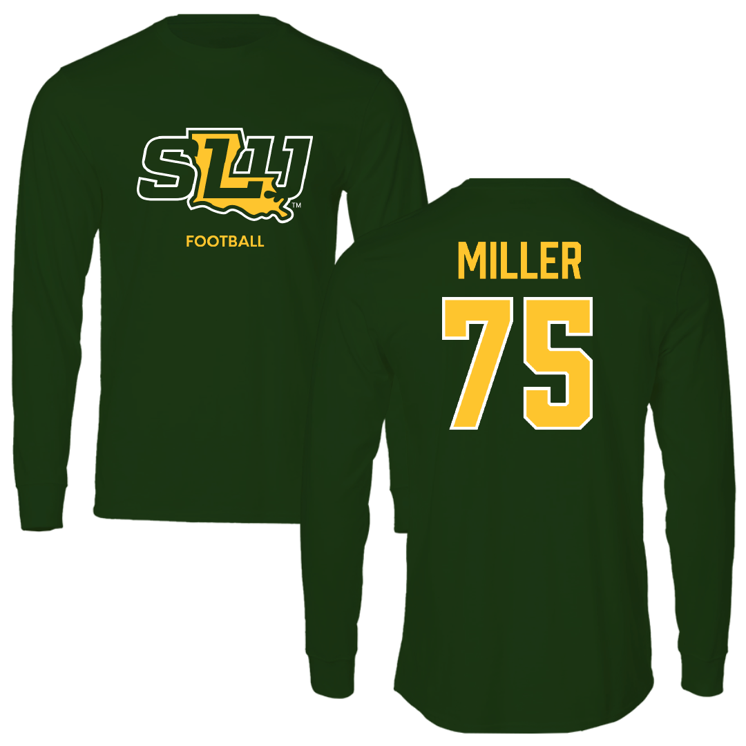 Southeastern Louisiana University Football Forest Green Long Sleeve - #75 Blakeley Miller